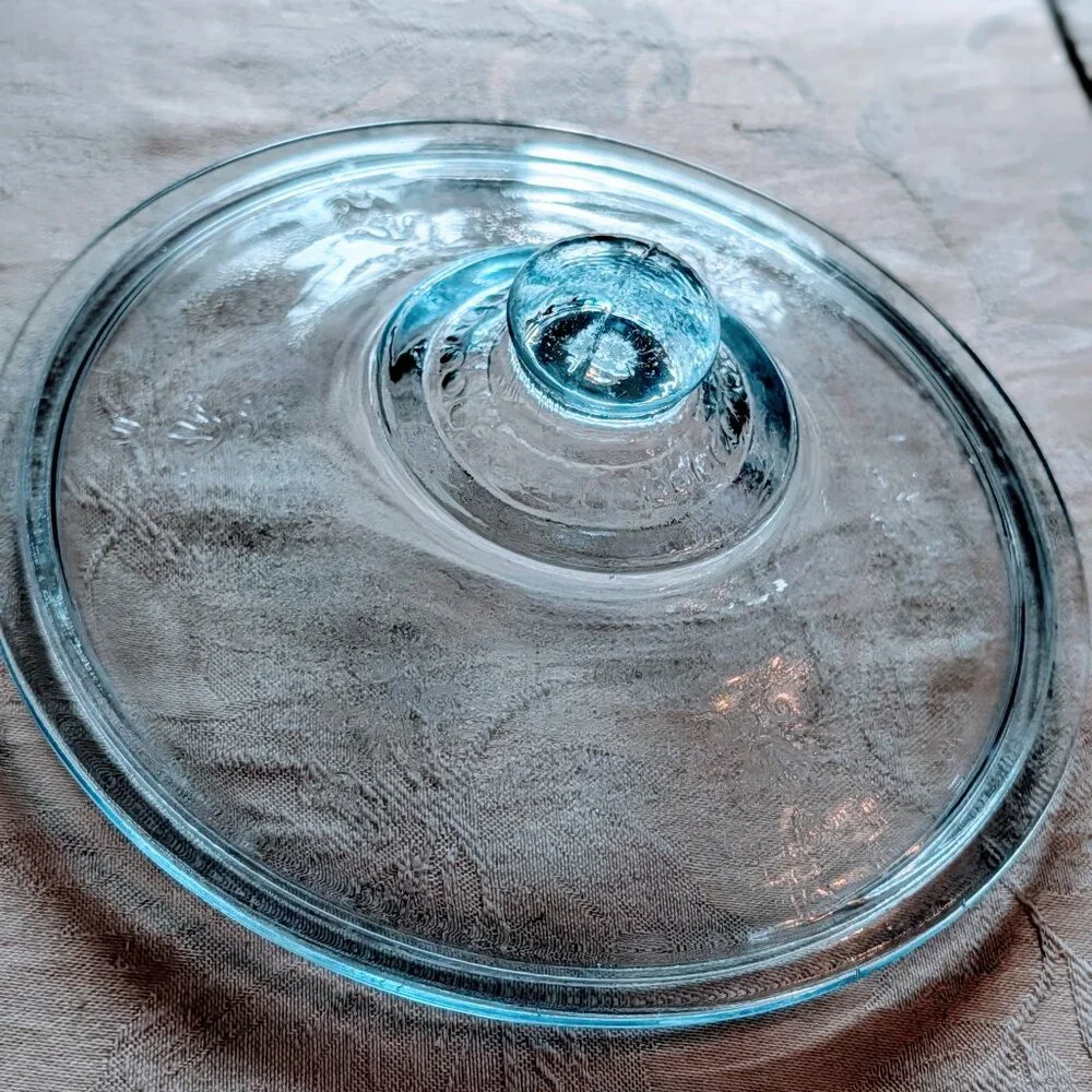 VTG Fire-King Sapphire Blue Glass Philbe Casserole Lid 7 5/8